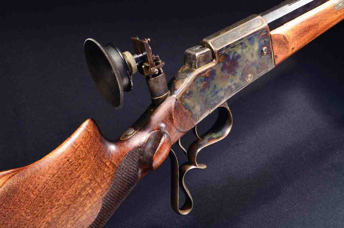 A Haenel Original Aydt rifle in 8.15x46R fitted with a Seibert optical diopter sight. It is relatively plain for a German Schützen and was probably built in the late 1930s.